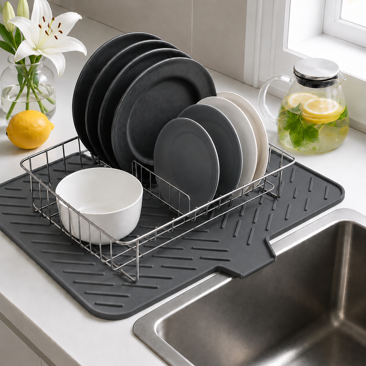 FlowDry™ Silicone Dish Drying Mat