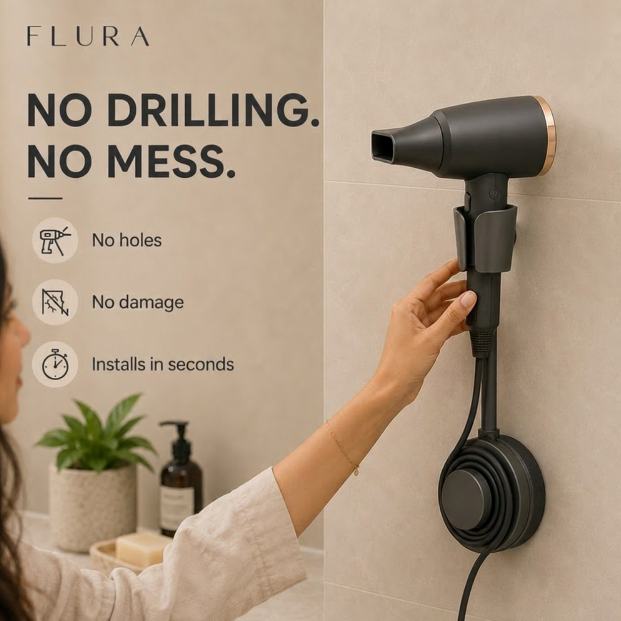 Glam Stand™ Hair Dryer Holder