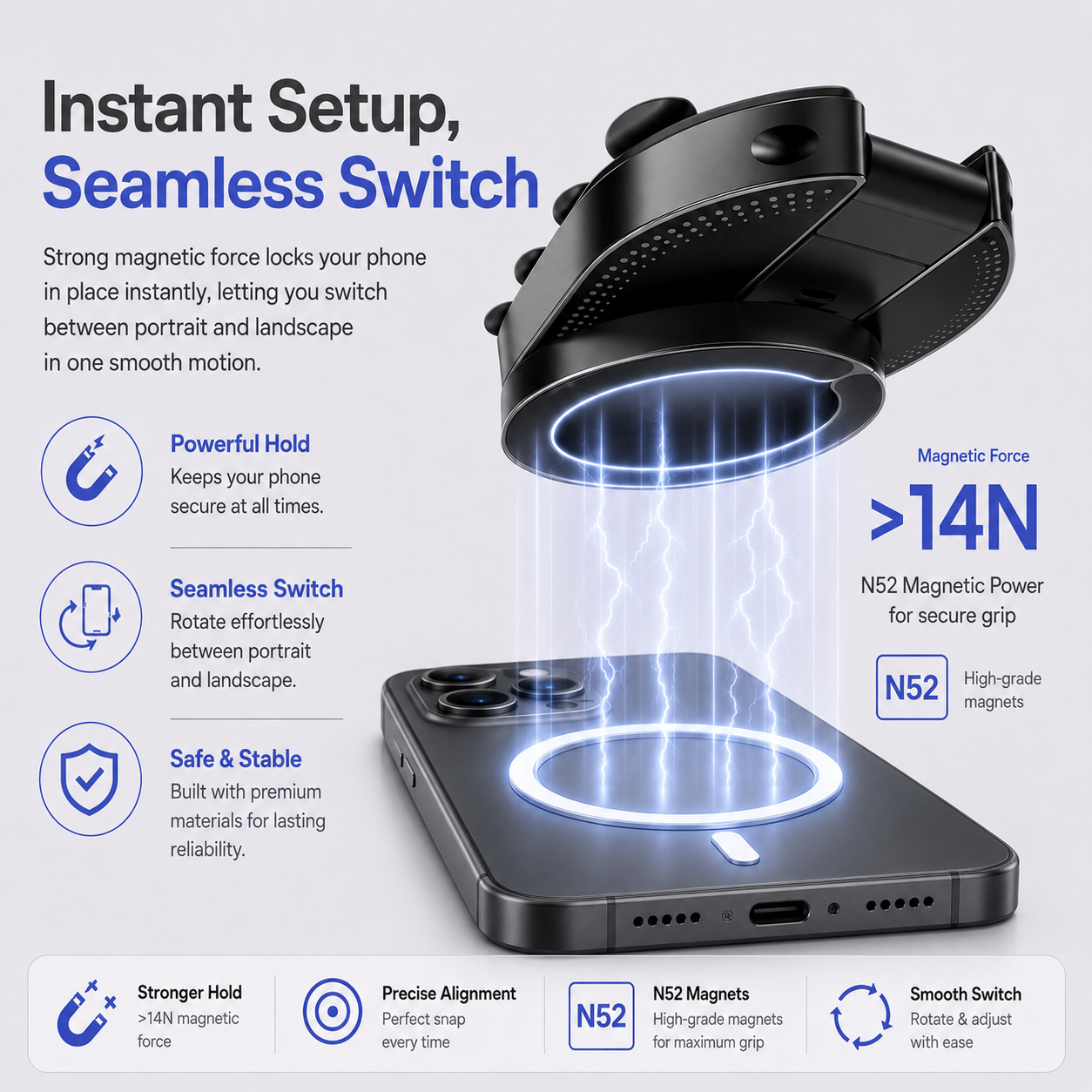 GripMate™ 3-in-1 Phone Mount