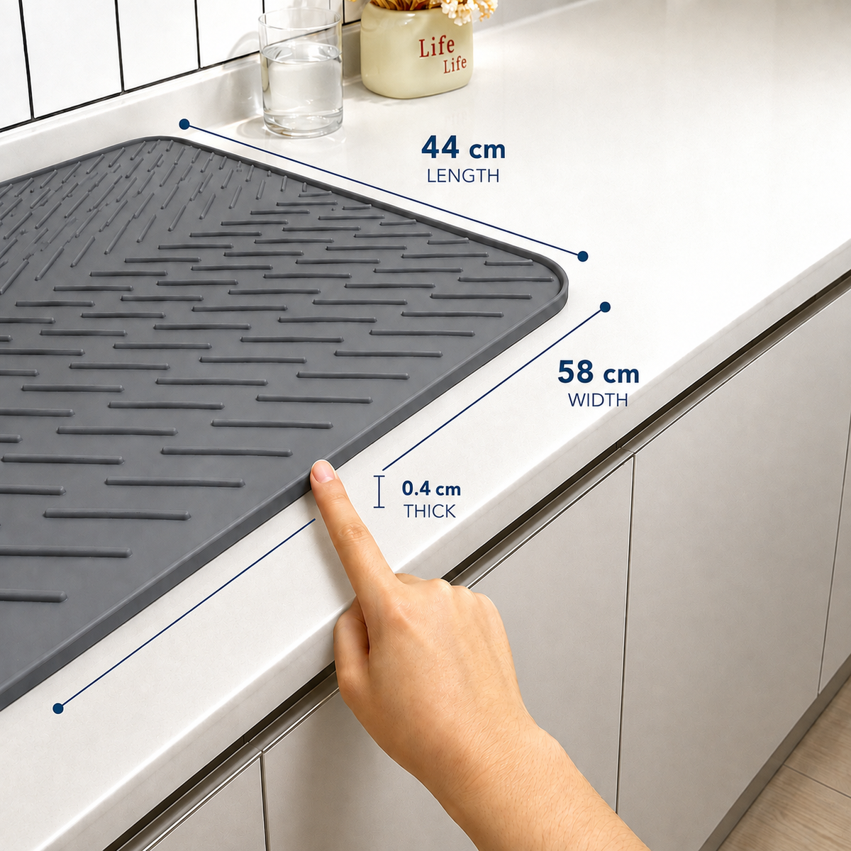 FlowDry™ Silicone Dish Drying Mat