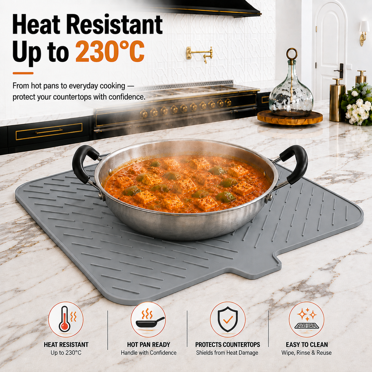FlowDry™ Silicone Dish Drying Mat