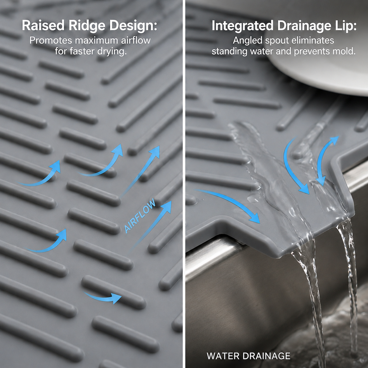 FlowDry™ Silicone Dish Drying Mat