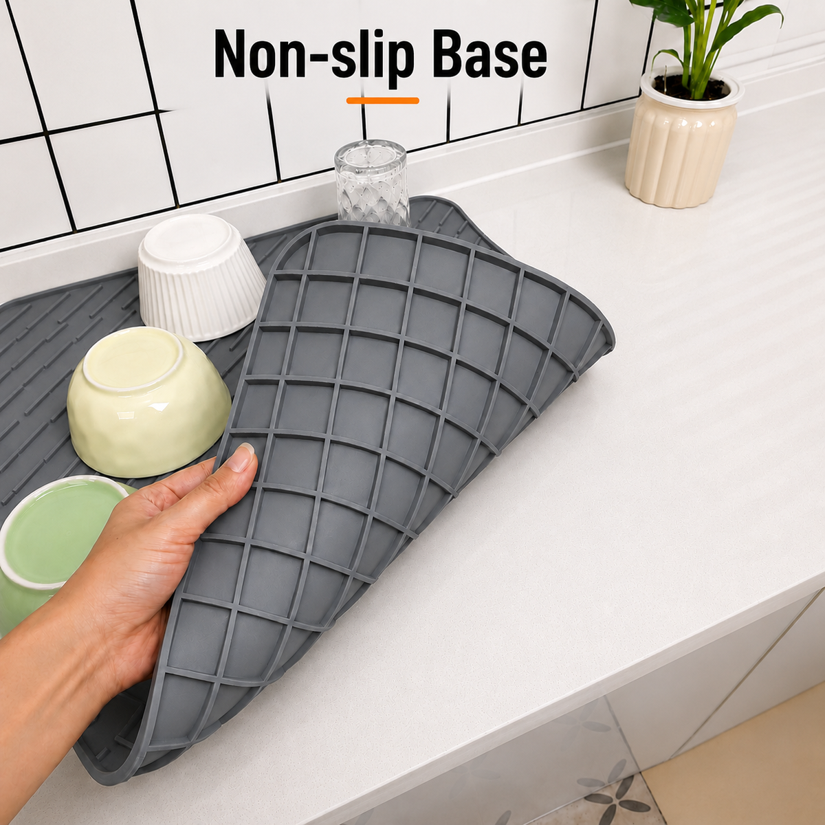 FlowDry™ Silicone Dish Drying Mat